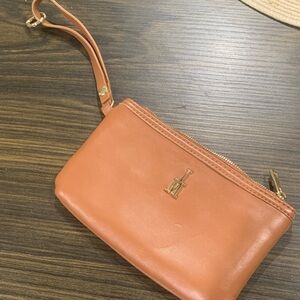 Isaac Mizrahi Tan Leather Wristlet